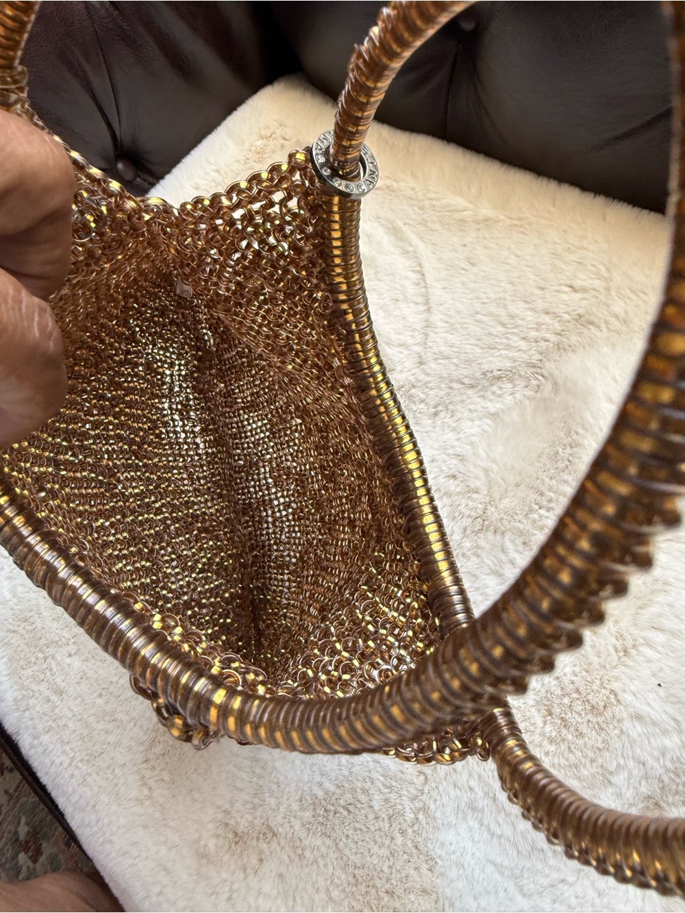 Anteprima EUC Mesh Gold Bronze Bag - Picture 6 of 6